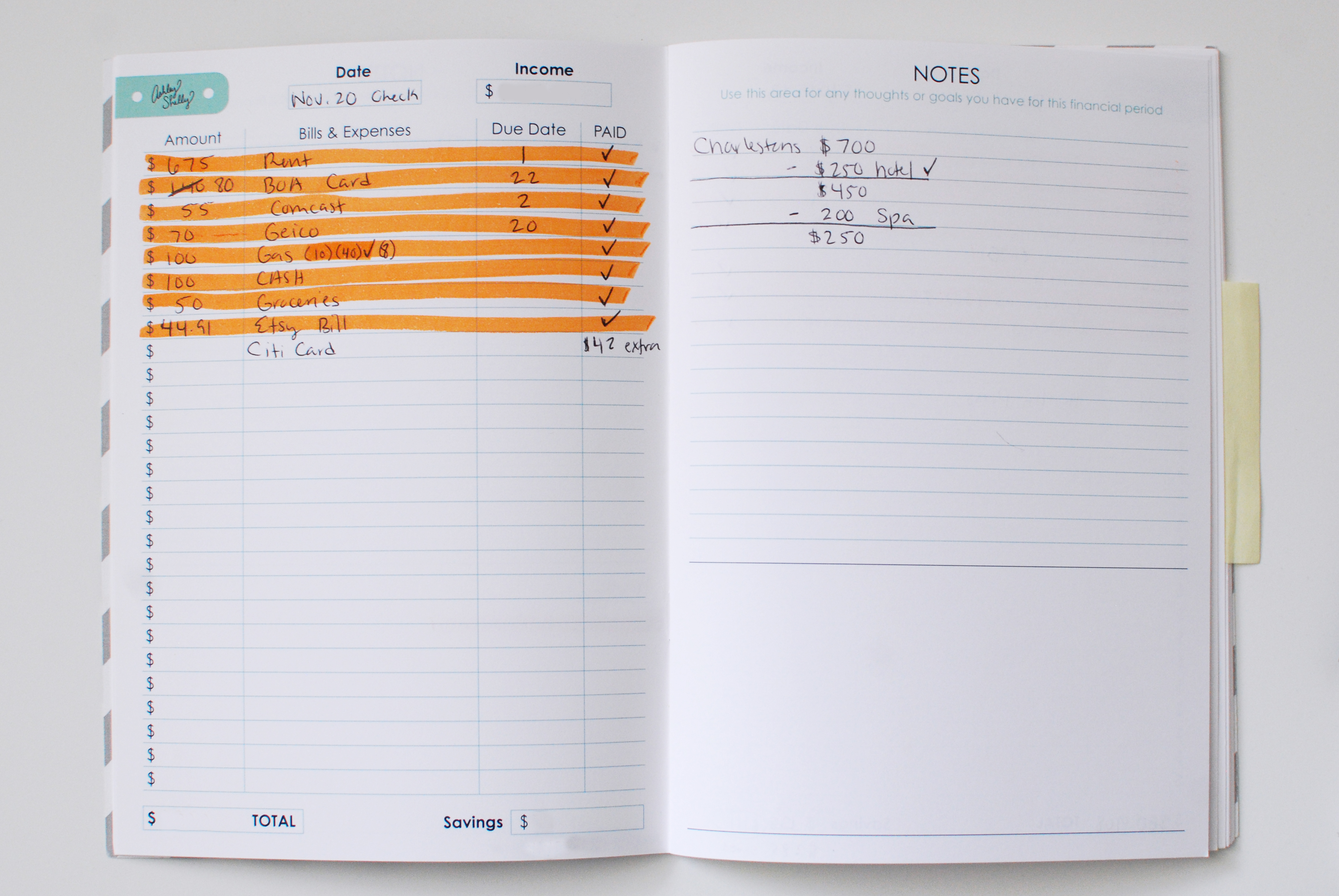 using your budget notebook ashley shelly